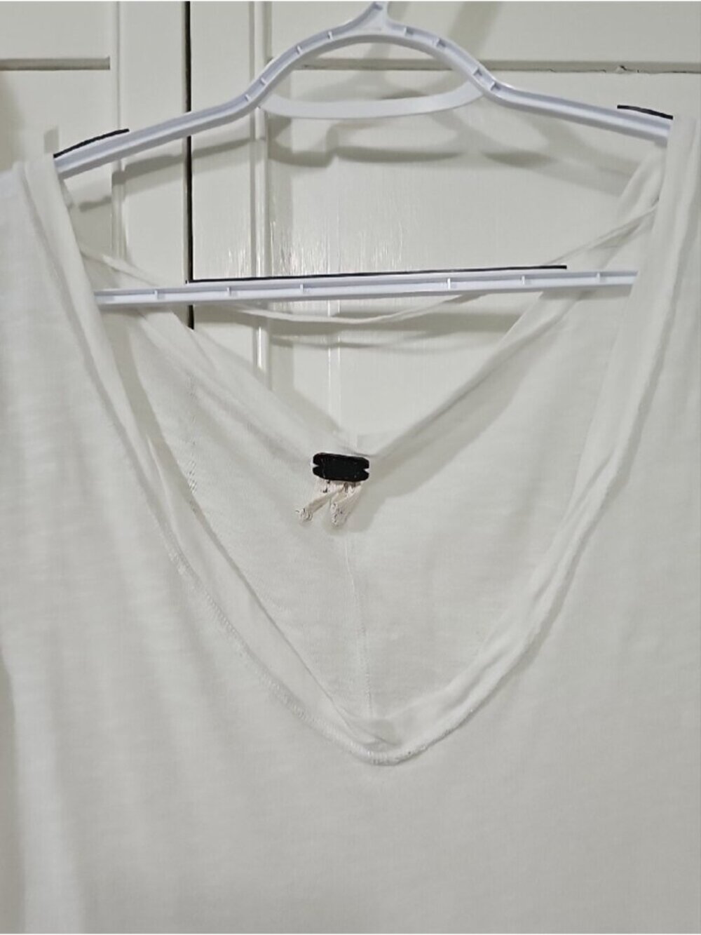 Women's White V-Neck Tank - Picture 3 of 4